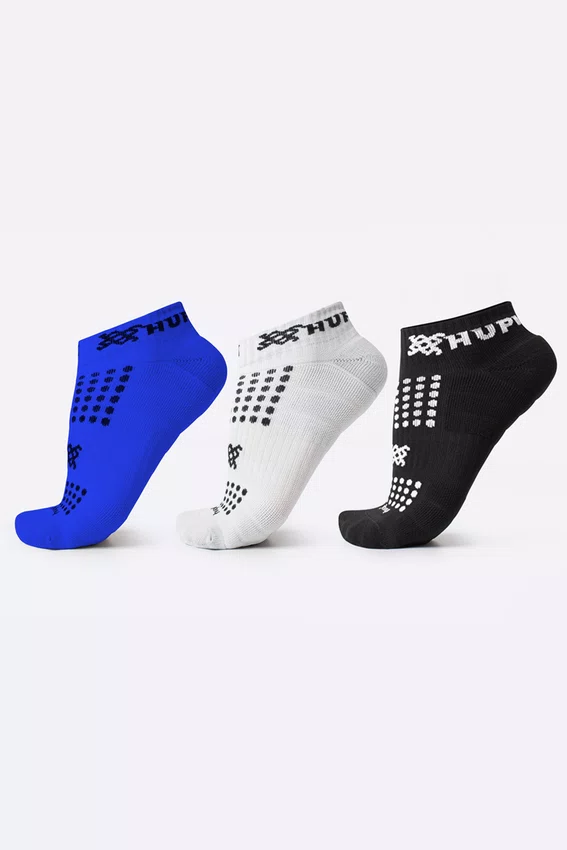 Kit 3 Meias Curtas HUPI Preto, Azul e Branco
