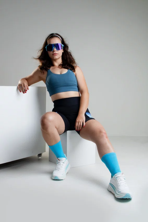 Kit 3 Meias de Corrida HUPI Blue Flow