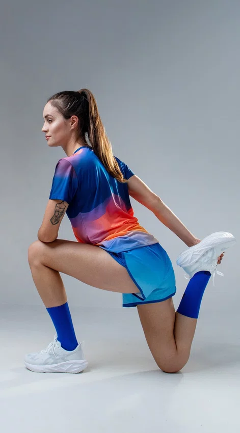 Kit 3 Meias de Corrida HUPI Blue Flow