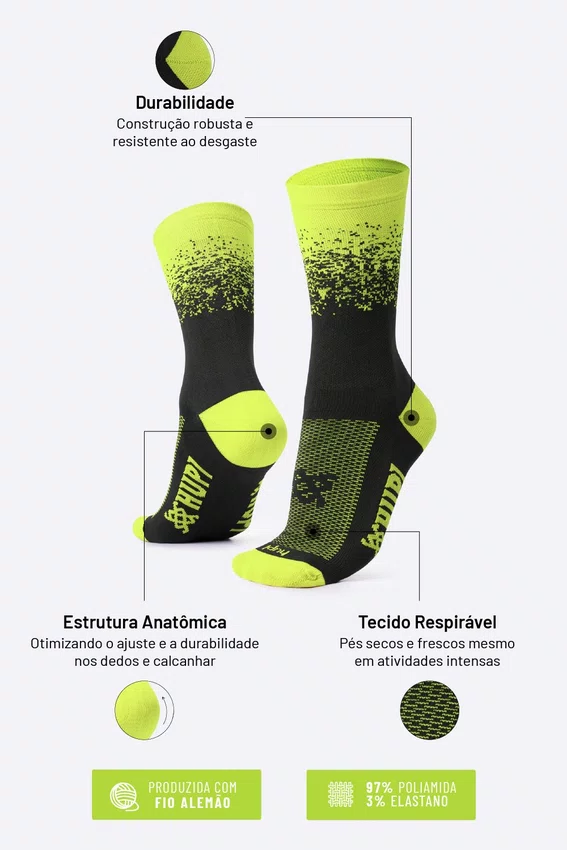Kit 3 Meias de Corrida HUPI Power Run