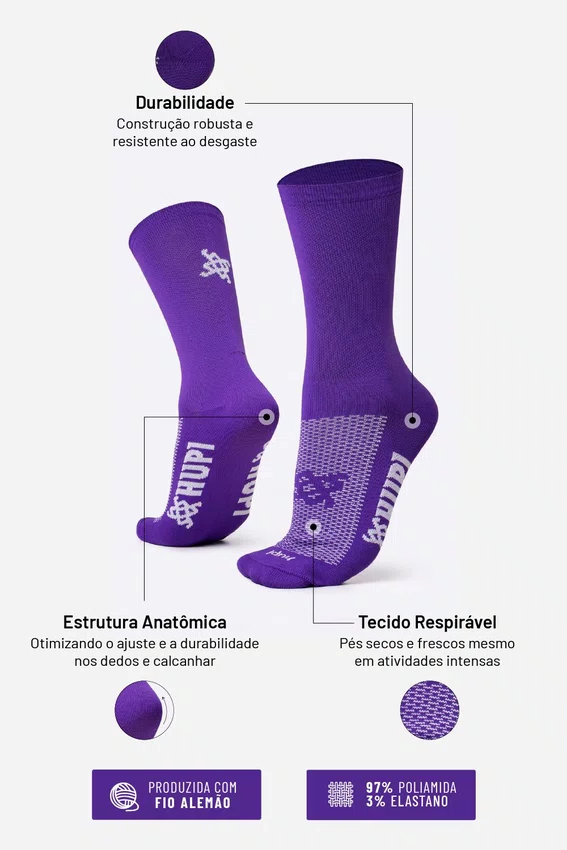 Kit 3 Meias de Corrida HUPI Run Motion