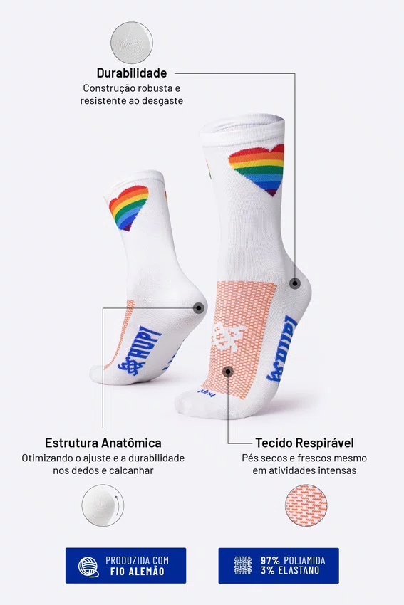 Kit 3 Meias HUPI Running Fun