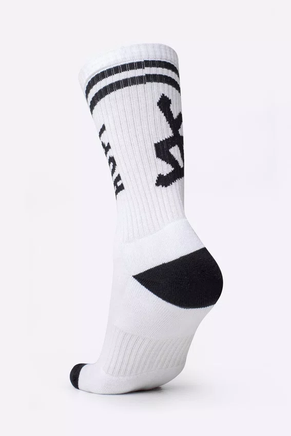 Kit 3 Pares Meia HUPI Cano Longo Crew Branco