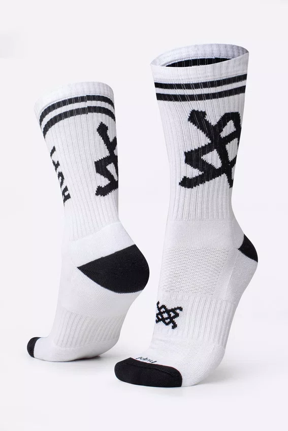 Kit 3 Pares Meia HUPI Cano Longo Crew Branco
