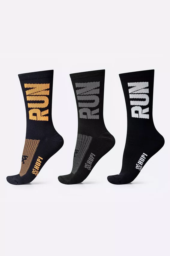 Kit 3 Pares Meia HUPI RUN Corrida Esportiva 36-42 Cano Médio