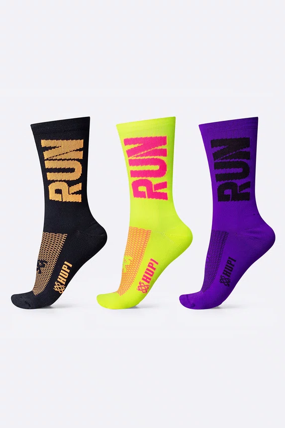 Kit 3 Pares Meia HUPI RUN Corrida Esportiva 36-42 Cano Médio