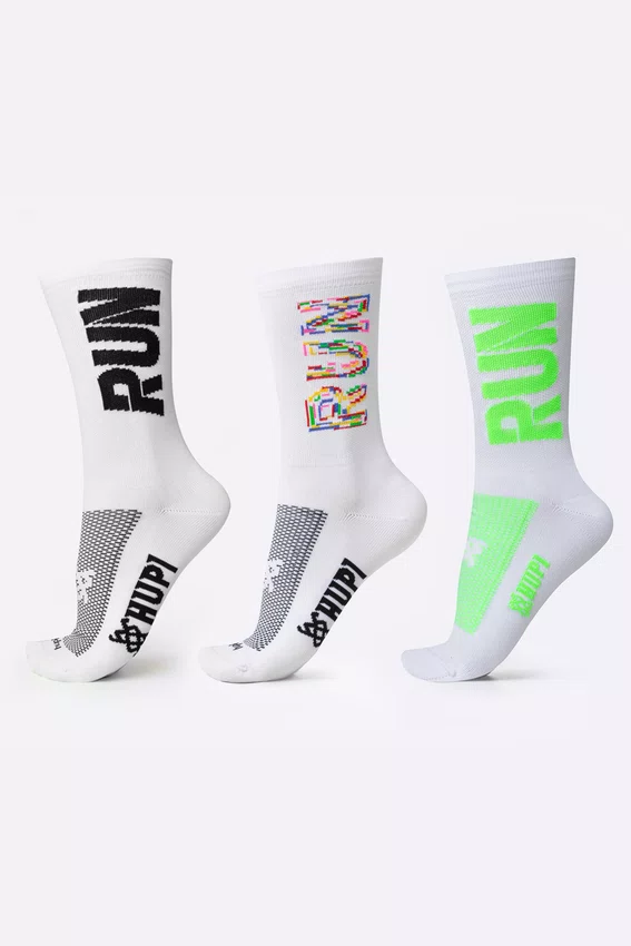 Kit 3 Pares Meia HUPI RUN Corrida Esportiva 36-42 Cano Médio