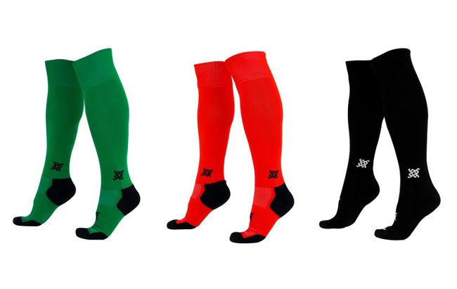 Kit 3 Pares Meião de Futebol HUPI Classic Dry Verde Vermelho e Azul