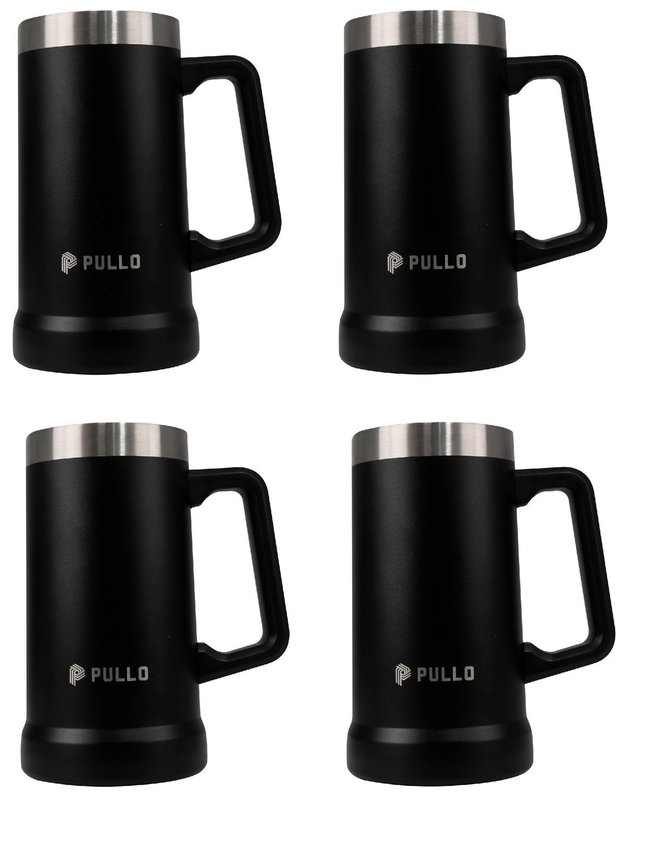 Kit 4 Canecos Térmico Pullo Prosit 700ML Preto