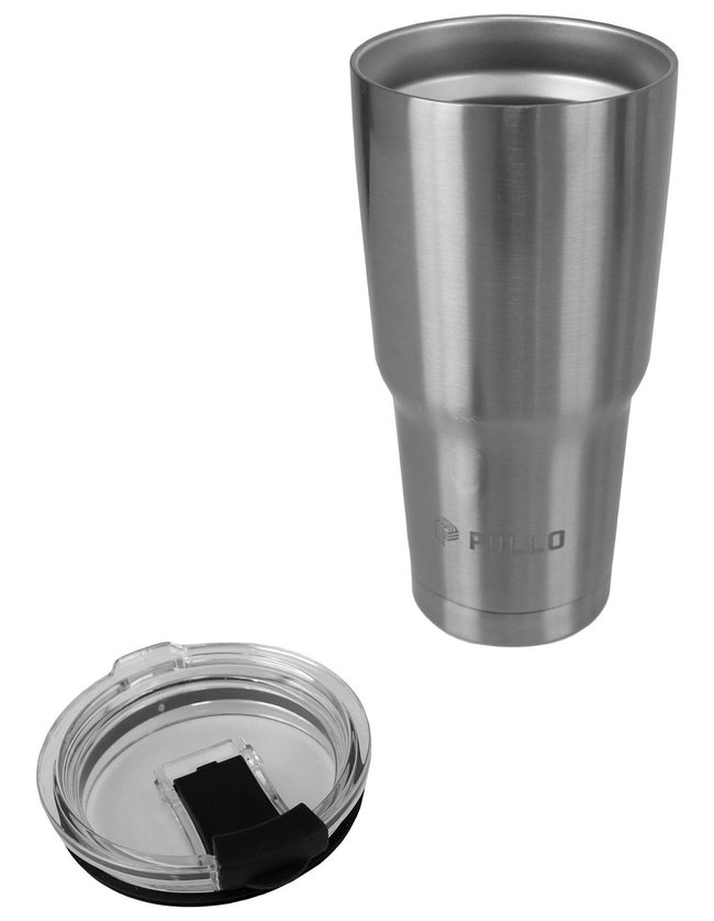 Kit 4 Copos Térmico Pullo Gump 600ML Inox e Preto