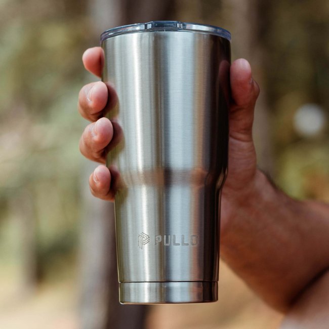 Kit 4 Copos Térmico Pullo Gump 600ML Inox e Preto