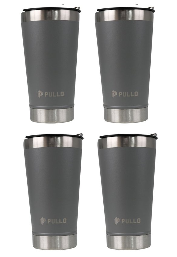 Kit 4 Copos Térmico Pullo Kippis 480ML Cinza