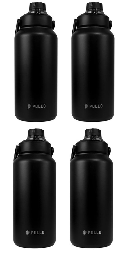 Kit 4 Garrafas Térmica Pullo Vetta 1300ML Preto