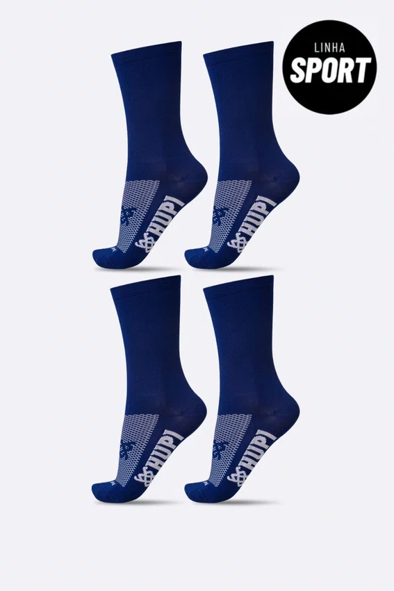 Kit 4 Pares de Meias Sport HUPI Azul Marinho