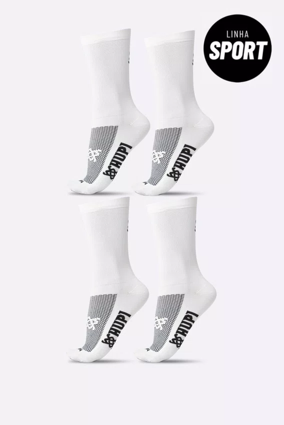 Kit 4 Pares de Meias Sport HUPI Branco