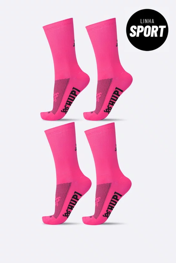 Kit 4 Pares de Meias Sport HUPI Rosa