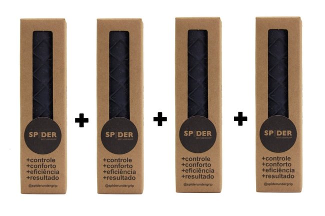 Kit 4x Undergrip Spider Grip De Borracha Beach Tennis Padel Preto