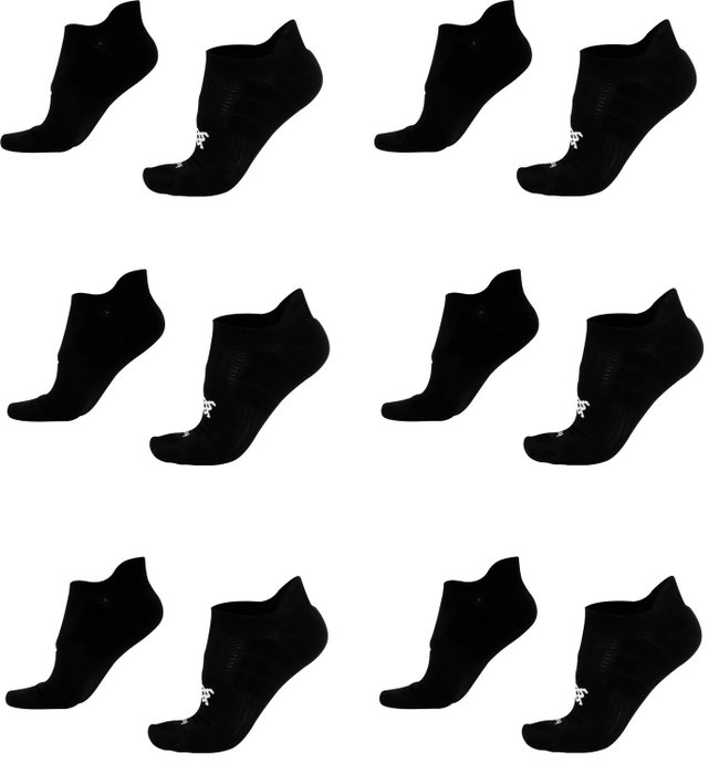 Kit 6 Pares Meia para Corrida HUPI Invisível Preto