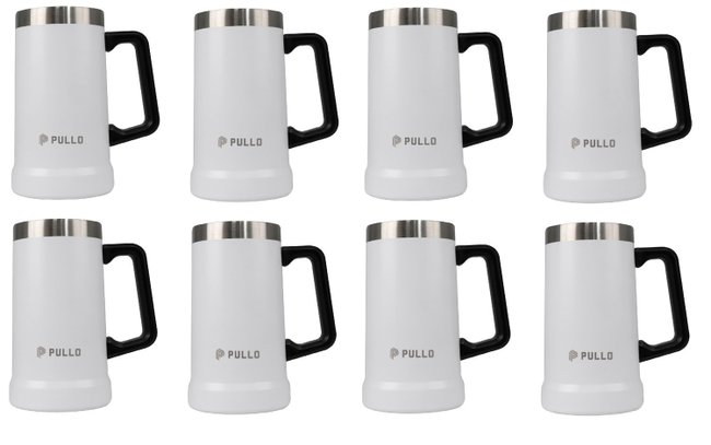 Kit 8 Canecos Térmico Pullo Prosit 700ML Branco