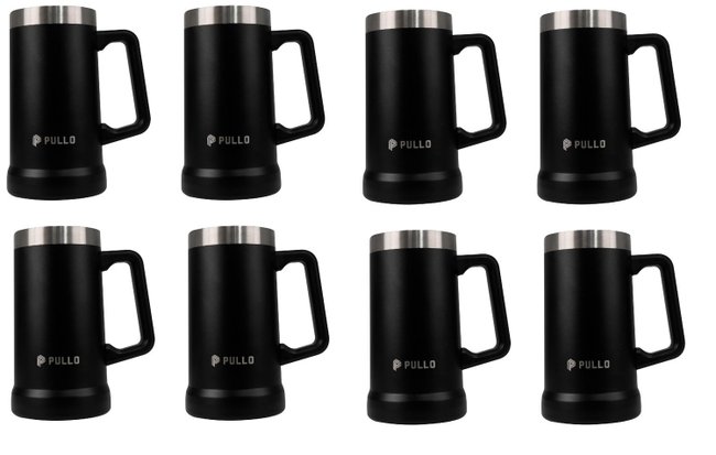 Kit 8 Canecos Térmico Pullo Prosit 700ML Preto