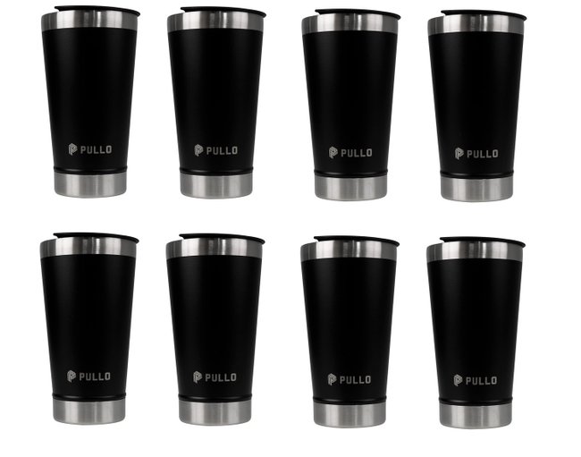 Kit 8 Copos Térmico Pullo Kippis 480ML Preto
