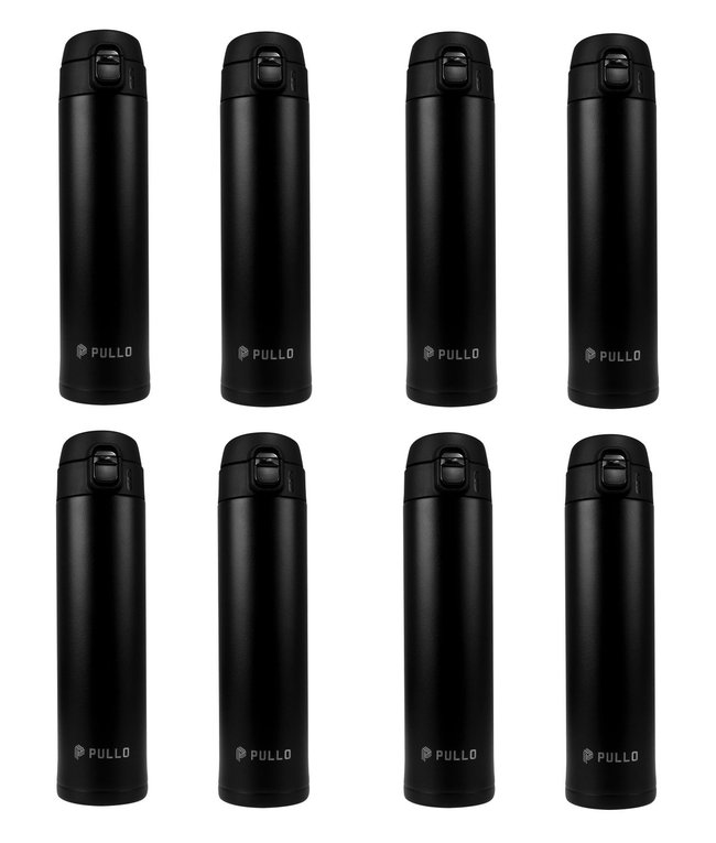 Kit 8 Garrafas Térmica Pullo Strip 520ML Preto