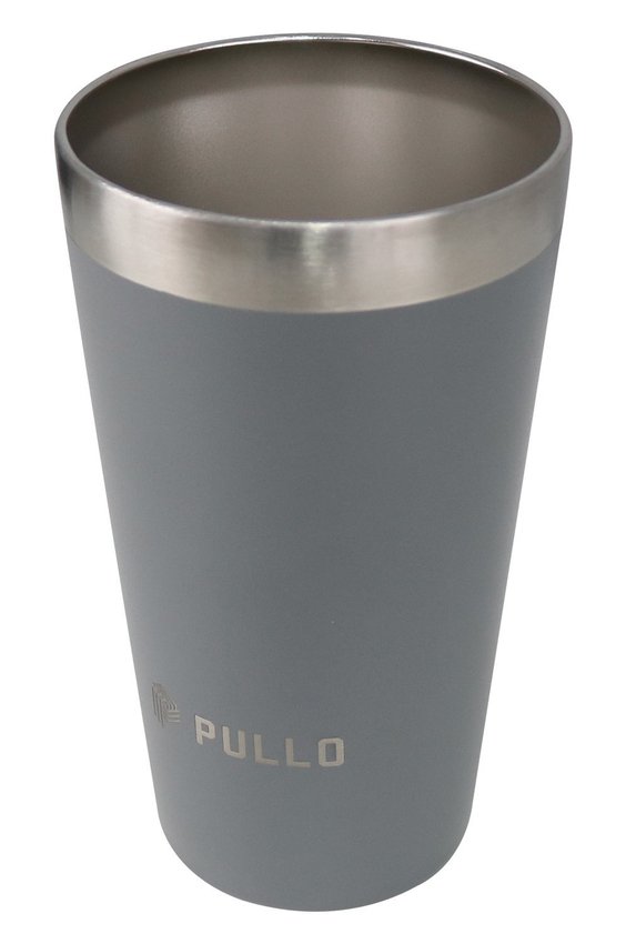 Kit com 4 Copos Térmicos Pullo Fun 480ML Preto e Cinza
