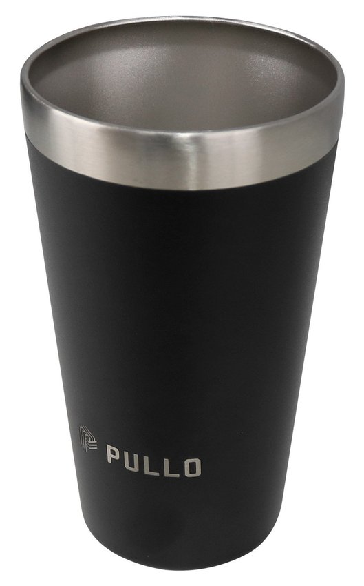 Kit com 4 Copos Térmicos Pullo Fun 480ML Preto e Cinza