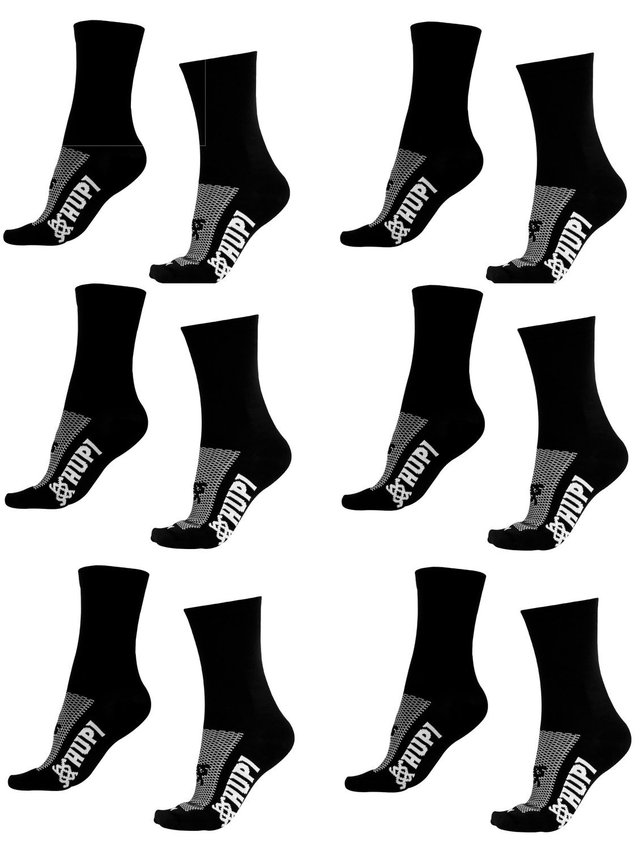 Kit com 6 Pares de Meias HUPI Lisa Preta