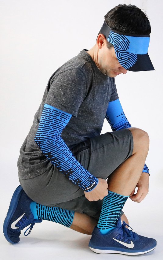 Kit Corrida HUPI Viseira e Meia Biometria Azul