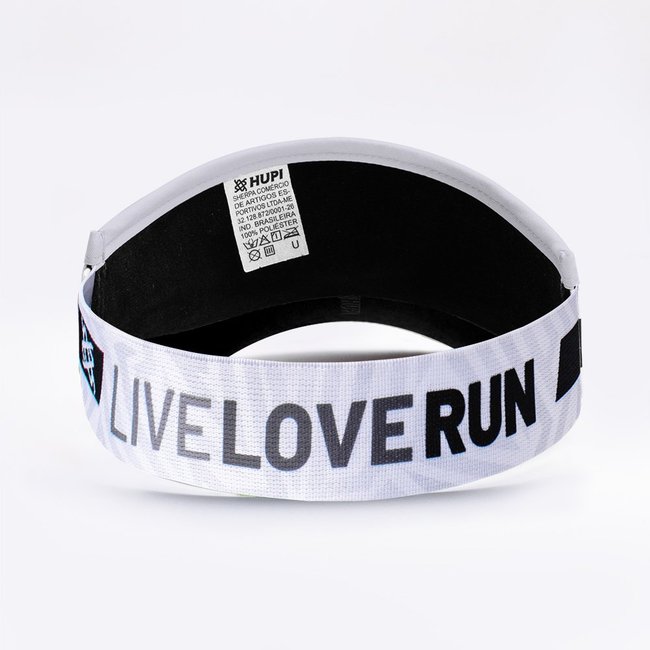 Kit Corrida HUPI Live Love Run: Viseira e Meia (Tamanho 36-42)