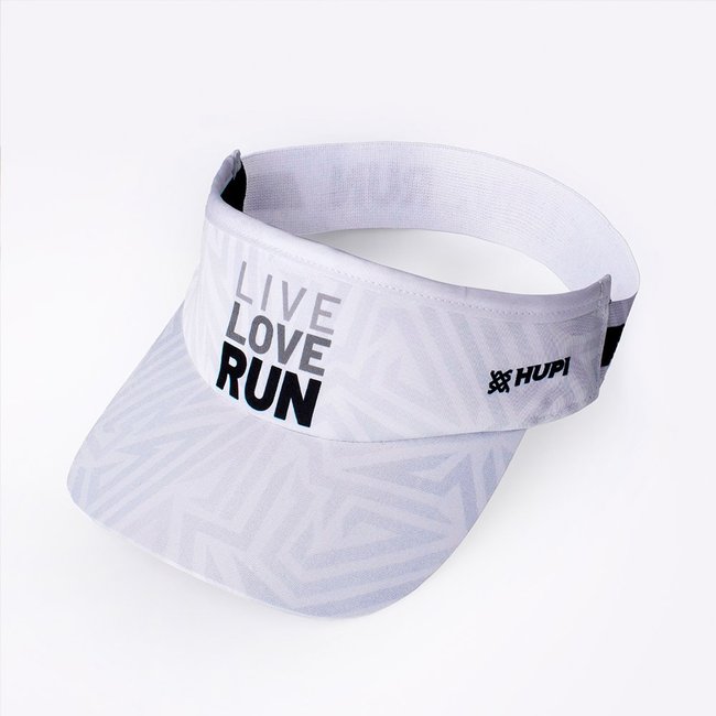 Kit Corrida HUPI Live Love Run: Viseira e Meia (Tamanho 36-42)