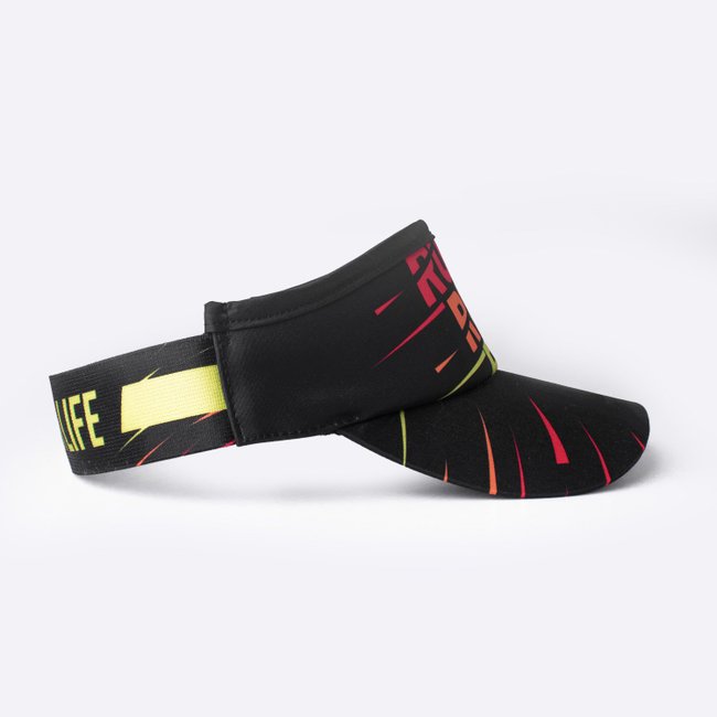 Kit Corrida HUPI Meia Longa e Viseira Run Run Run Preto