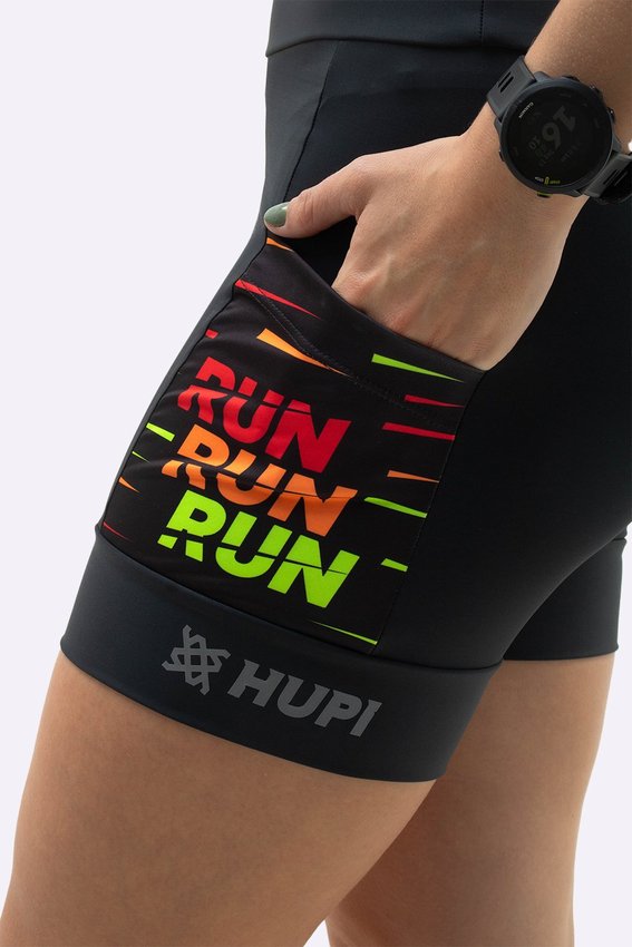 Kit Corrida HUPI RUN: Bermuda Curta Feminina e Meia Longa