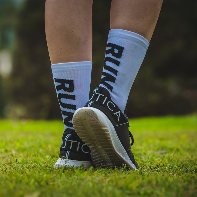 Kit Corrida HUPI Viseira e Meia Run Branco