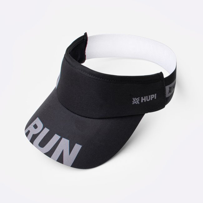Kit Corrida HUPI Viseira e Meia Run Preto
