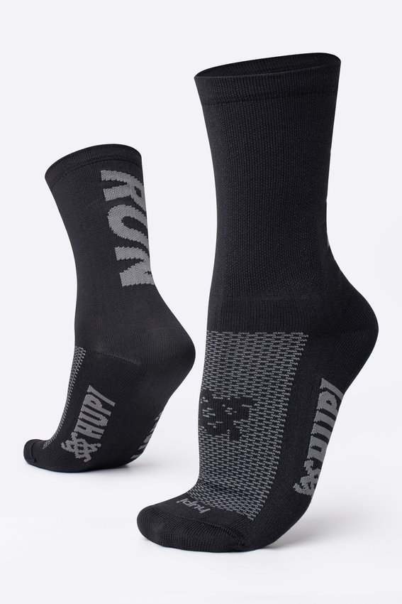 Kit Corrida HUPI Viseira e Meia Run Preto