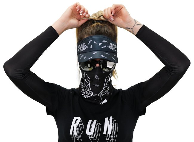 Kit Corrida Viseira e Bandana - Asas Preto