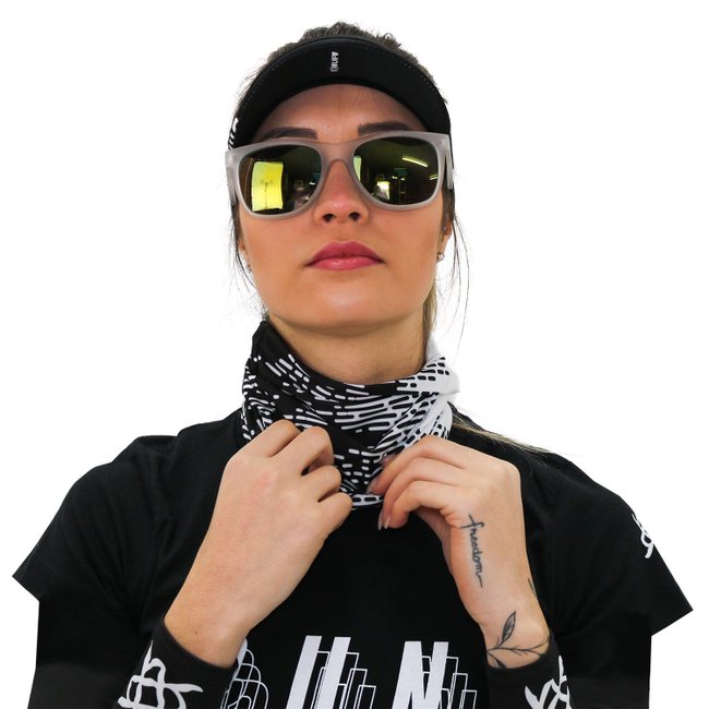 Kit Corrida Viseira e Bandana - Biometria Branco
