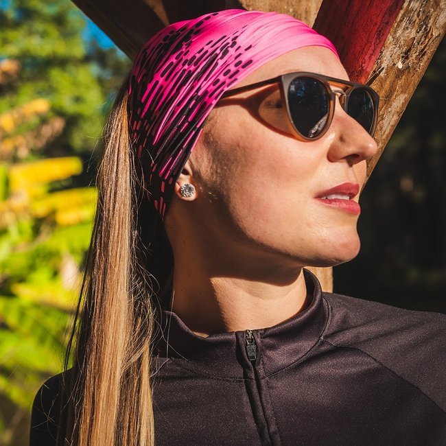 Kit Corrida Viseira e Bandana - Biometria Rosa