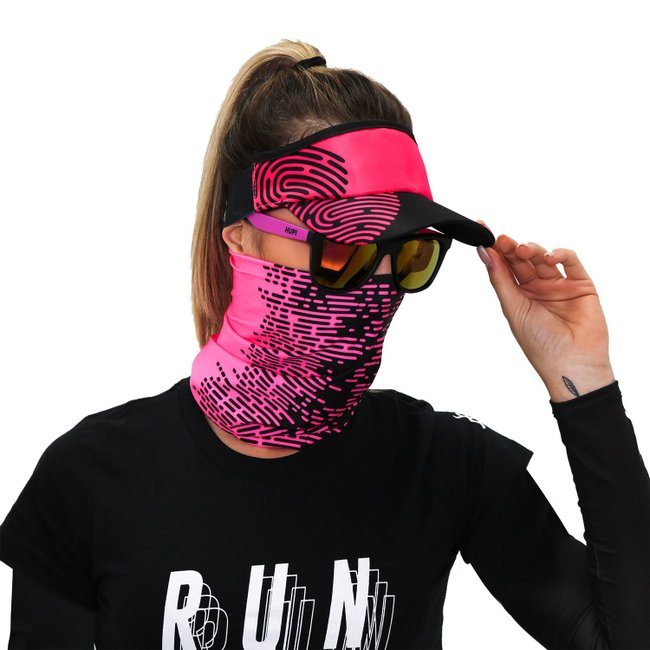 Kit Corrida Viseira e Bandana - Biometria Rosa