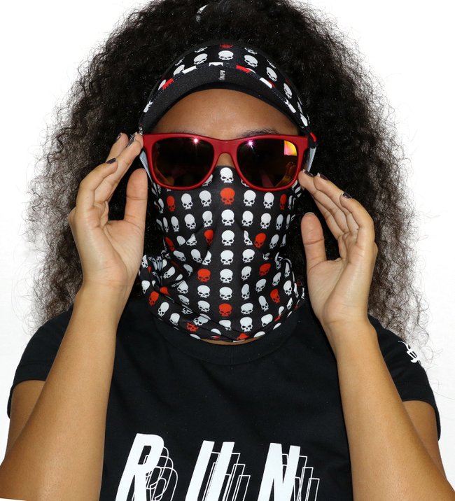 Kit Corrida Viseira e Bandana - Caveira