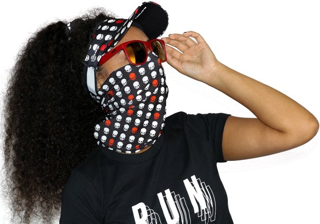 Kit Corrida Viseira e Bandana - Caveira
