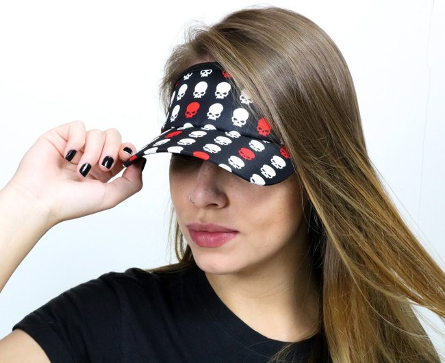 Kit Corrida Viseira e Bandana - Caveira