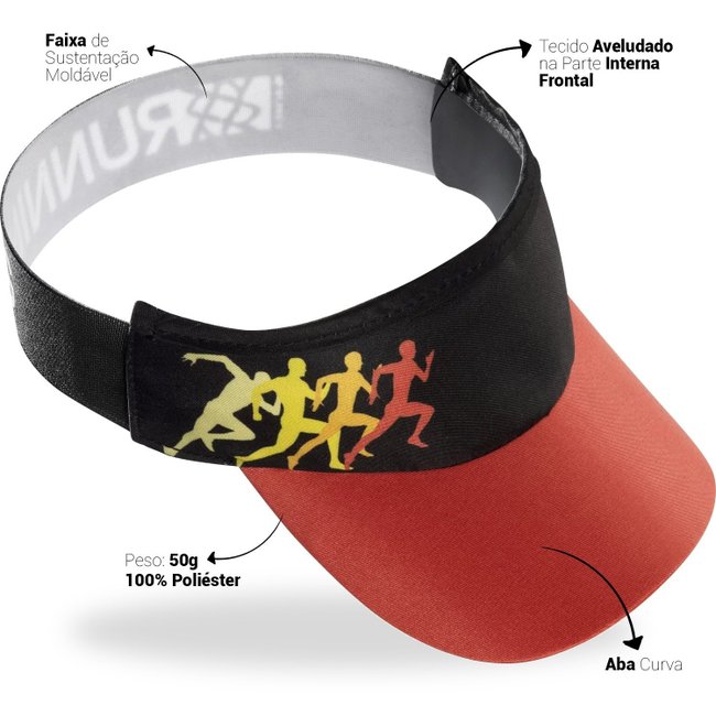 Kit Corrida Viseira e Bandana HUPI - Pace Laranja