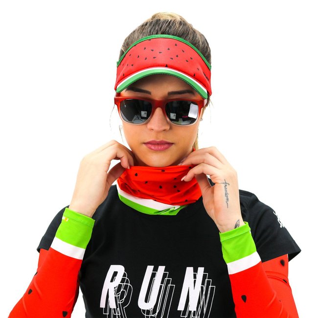 Kit Corrida Viseira e Bandana - Melancia