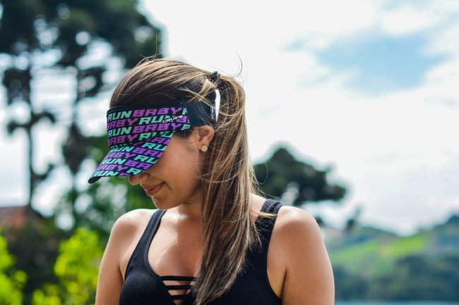 Kit Corrida Viseira e Bandana - Run Baby Run