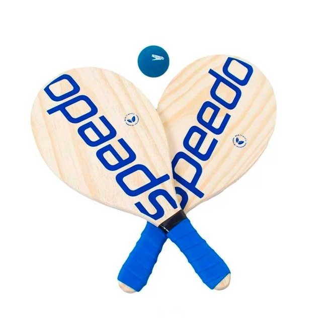 Kit Frescobol Speedo Duas Raquetes e Bolinha Azul