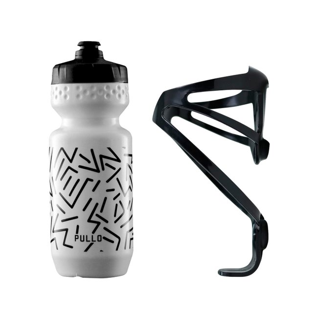 kit Garrafa Pullo Kos Branco 600ml + Suporte