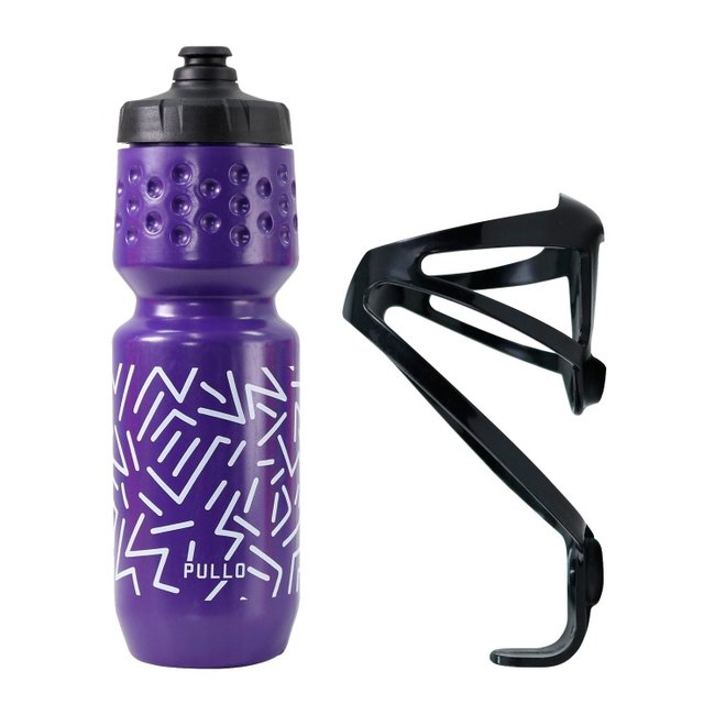 Kit Garrafa Pullo Kos Roxo 750ml + Suporte